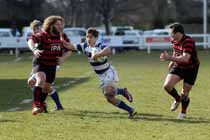 Tynedale's Harry Peck breaks through against Blackheath, National League Division 1, Tynedale Park, Corbridge, Northumberland.